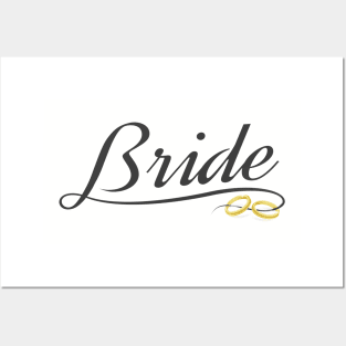 Bride with Gold Rings Wedding Calligraphy Posters and Art